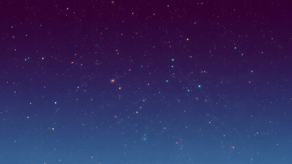 Dramatic gradient background transitioning from deep indigo to vibrant violet with subtle sparkling dust particles throughout the composition