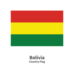 Bolivia Country map Flag illustration on whtie background