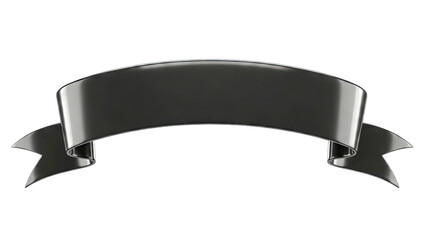 Black Banner Floating on White Background