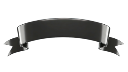 Black Banner Floating on White Background