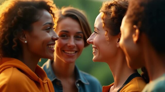 Video A group of women standing side by side, united and supportive