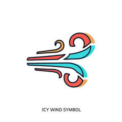 Obraz premium Stylized Wind Illustration with Modern Color Palette and Clean Outline