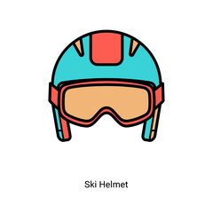Fototapeta premium Cartoon depiction of safety helmet for skiing and snowboarding activities