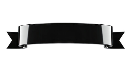 Black Ribbon Banner on White Background