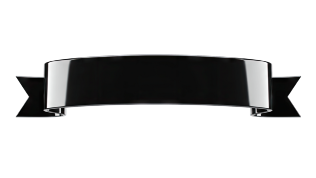 Black Ribbon Banner on White Background - Powered by Adobe