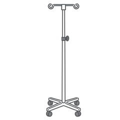 点滴スタンド（ガートル台）のシンプルなイラスト