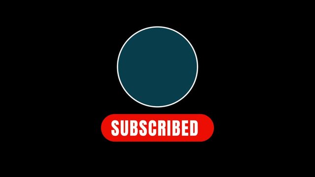 Subscribed Button Animation &ndash; YouTube Subscribe Alert on Black Background