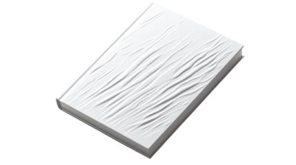 Textured Notebook with White Cover on Transparent Background