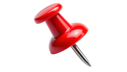 Close-up of a vibrant red office staple against a stark black background