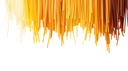 Colorful Noodles on Transparent Background