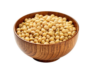 A bowl of soybeans placed on a white background for food related content
