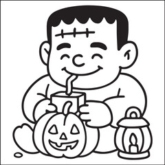 Cozy Skeleton Reading Spooky Comics in Armchair Coloring Page