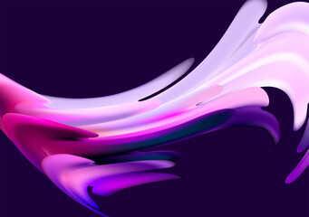 Abstract liquid dynamic background.  Fluid curls and twisted shapes on dark background.