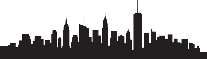 Obraz premium Silhouette of New York City skyline. design Vector black silhouette