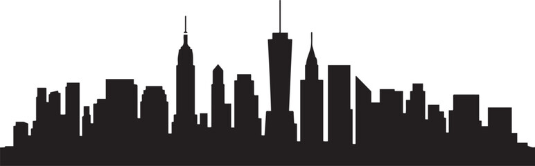 Obraz premium Silhouette of New York City skyline. design Vector black silhouette