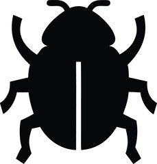 beetle icon Black silhouette vector illustration on transparent background