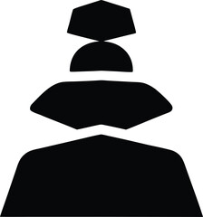 boulder icon Black silhouette vector illustration on transparent background