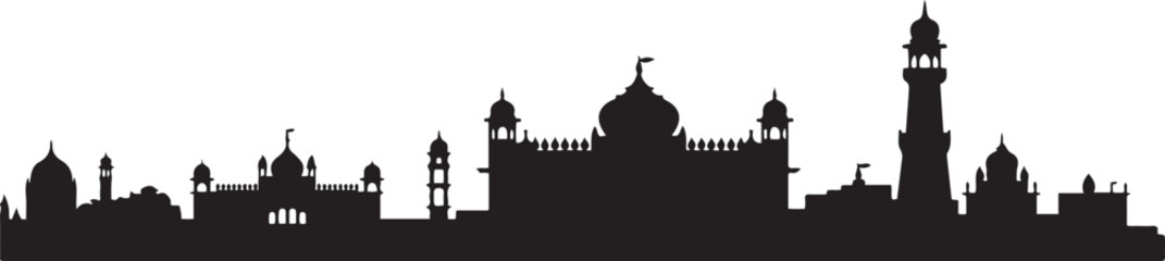 Amritsar India City Skyline isolated. design Vector black silhouette