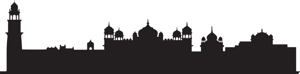 Amritsar India City Skyline isolated. design Vector black silhouette