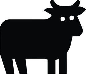 cow icon Black silhouette vector illustration on transparent background