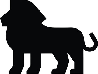 lion icon Black silhouette vector illustration on transparent background