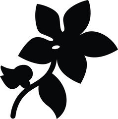 orchid icon Black silhouette vector illustration on transparent background
