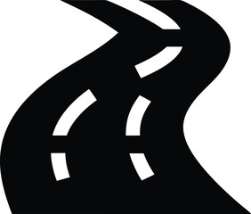 river icon Black silhouette vector illustration on transparent background