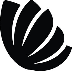 seashell icon Black silhouette vector illustration on transparent background