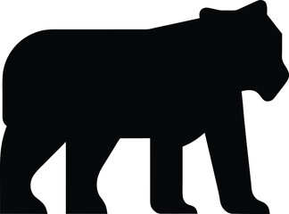 tiger icon Black silhouette vector illustration on transparent background