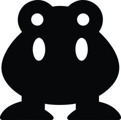 toad icon Black silhouette vector illustration on transparent background