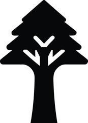 tree icon Black silhouette vector illustration on transparent background