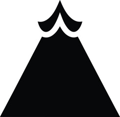 volcano icon Black silhouette vector illustration on transparent background