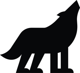 wolf icon Black silhouette vector illustration on transparent background