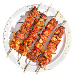 satay with meat skewers