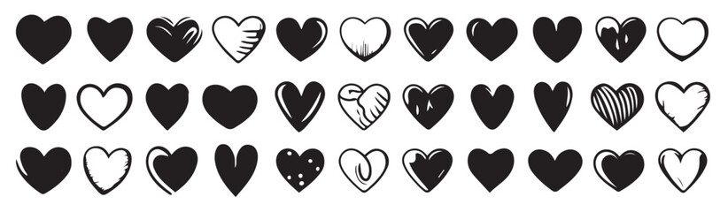 hand drawn heart hearts love valentines day doodle scribble