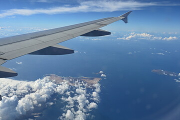 Blick aus einem Flugzeug