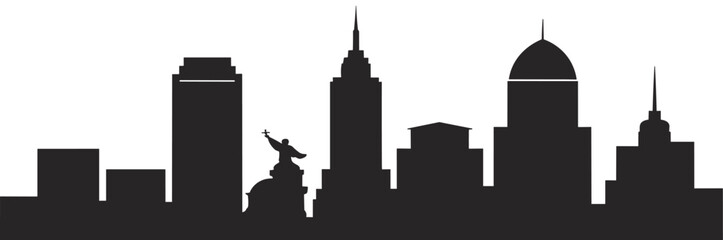 indianapolis city skyline black and white silhouette