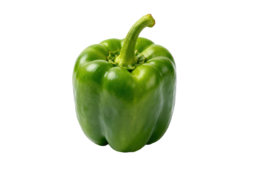 Fresh green bell pepper with vibrant color and healthy appearance