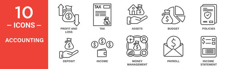 Accounting Icons Set Collection
