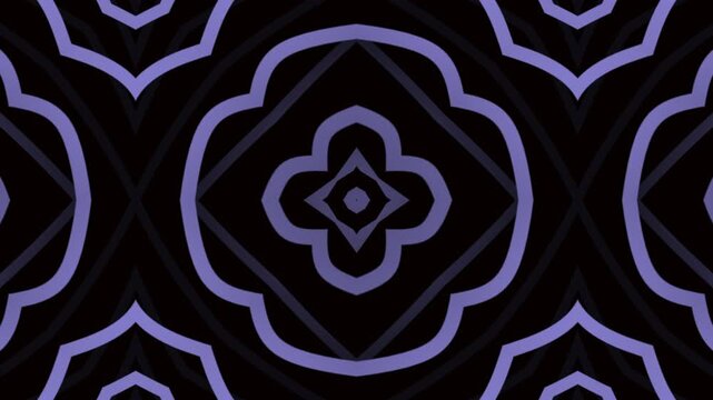 Violet Floral Geometric Loop &ndash; Soft Symmetrical Line Animation