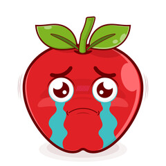 apple crying face cartoon cute