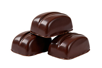 Obraz premium Delicious dark chocolate candies with smooth surface