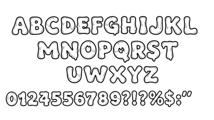 Retro Drip Liquid Font and Numbers with Special Characters for Design