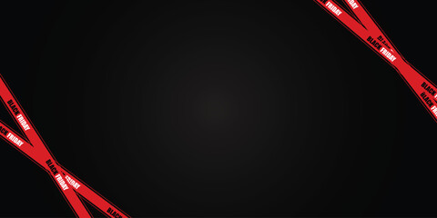 Black Friday typography banner. Black Friday modern linear typography text illustration isolated on black background. Design template for Black Friday sale banner