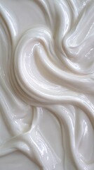 Fototapeta premium Dynamic Silky Curved Folds With Warm Cream Highlights Creating Elegant Cloud Dancer Abstract Flowing Sculpted Fabric Texture