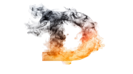 Smoky Letter D on Transparent Background