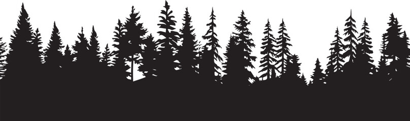 Obraz premium forest vector silhouette illustration