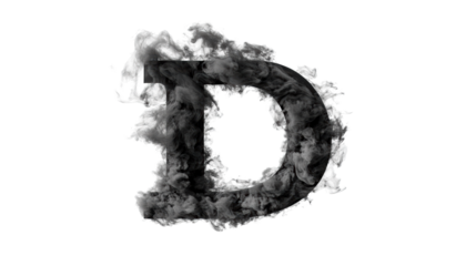 Smoky Letter D on Transparent Background