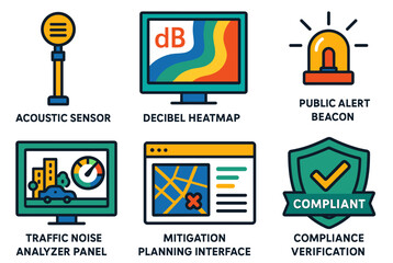 Urban noise management tools: acoustic sensor, decibel heatmap, and compliance verification