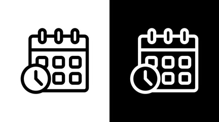 Calendar With Icon Set Design